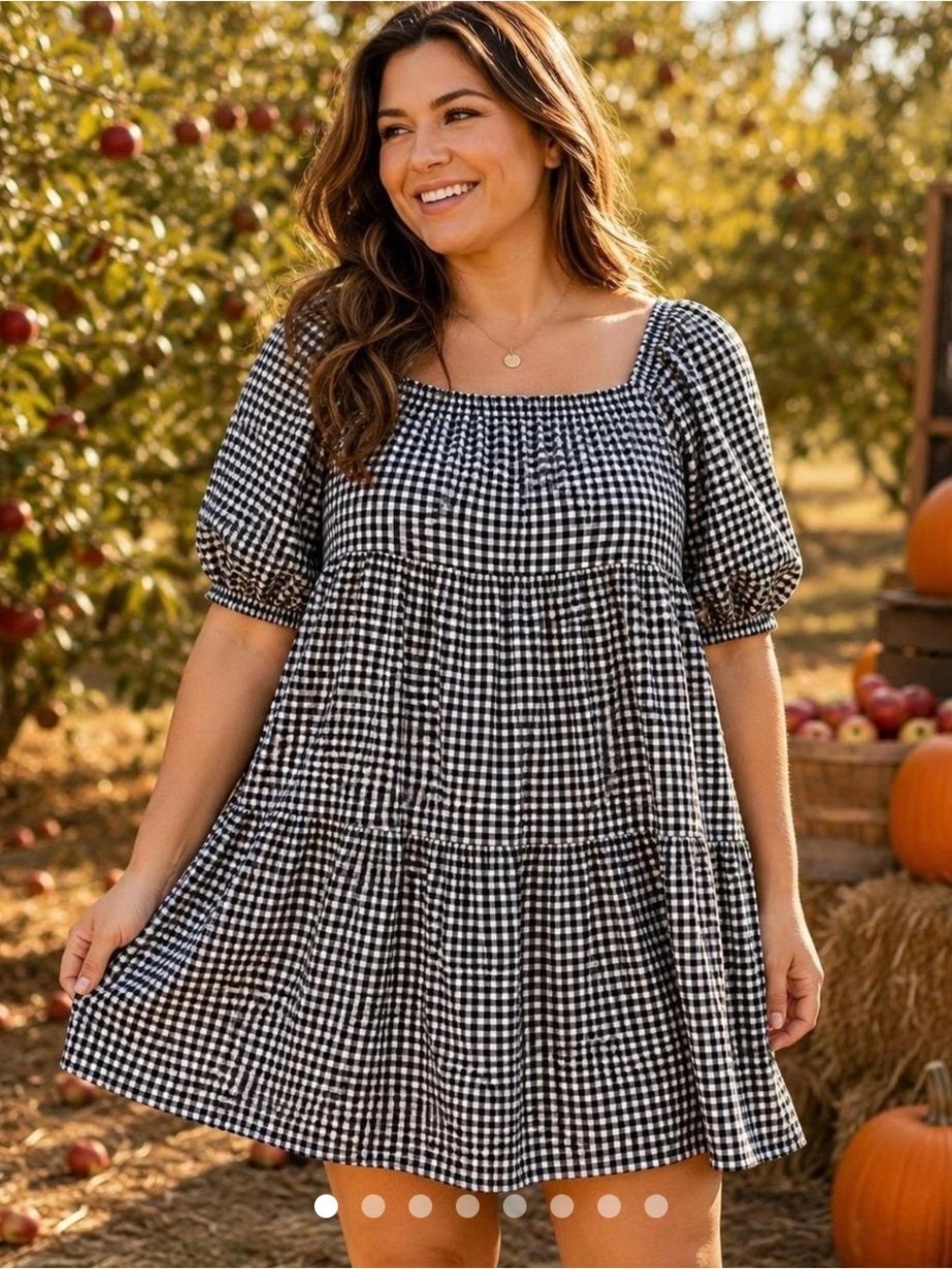Harper Heritage Gingham Puff-Sleeve Mini Dress